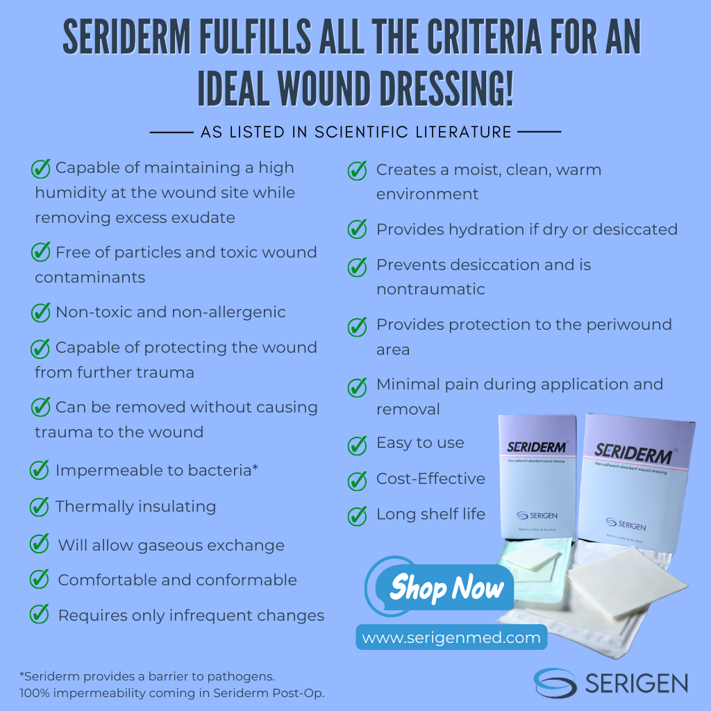 properties of seriderm wound dressing